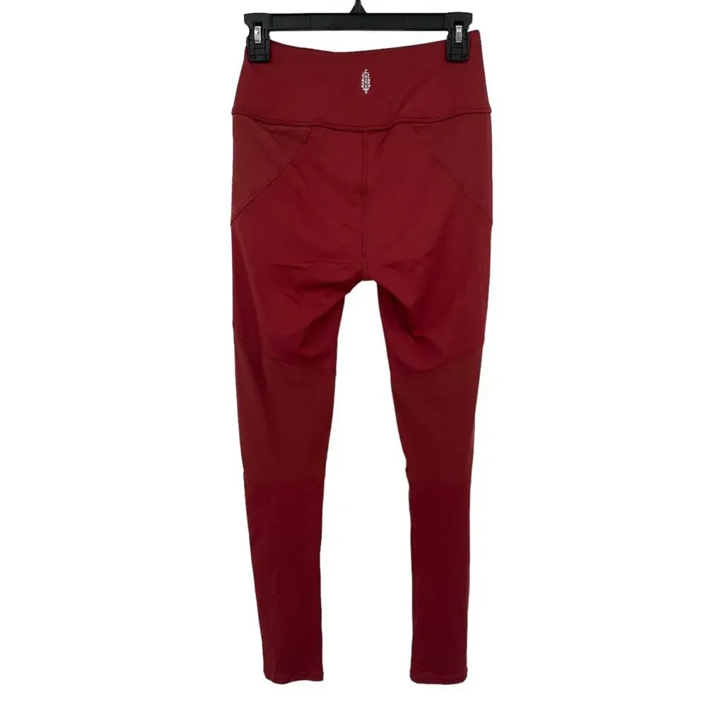 Free People Movement Leggings Patch High Rise red Small S